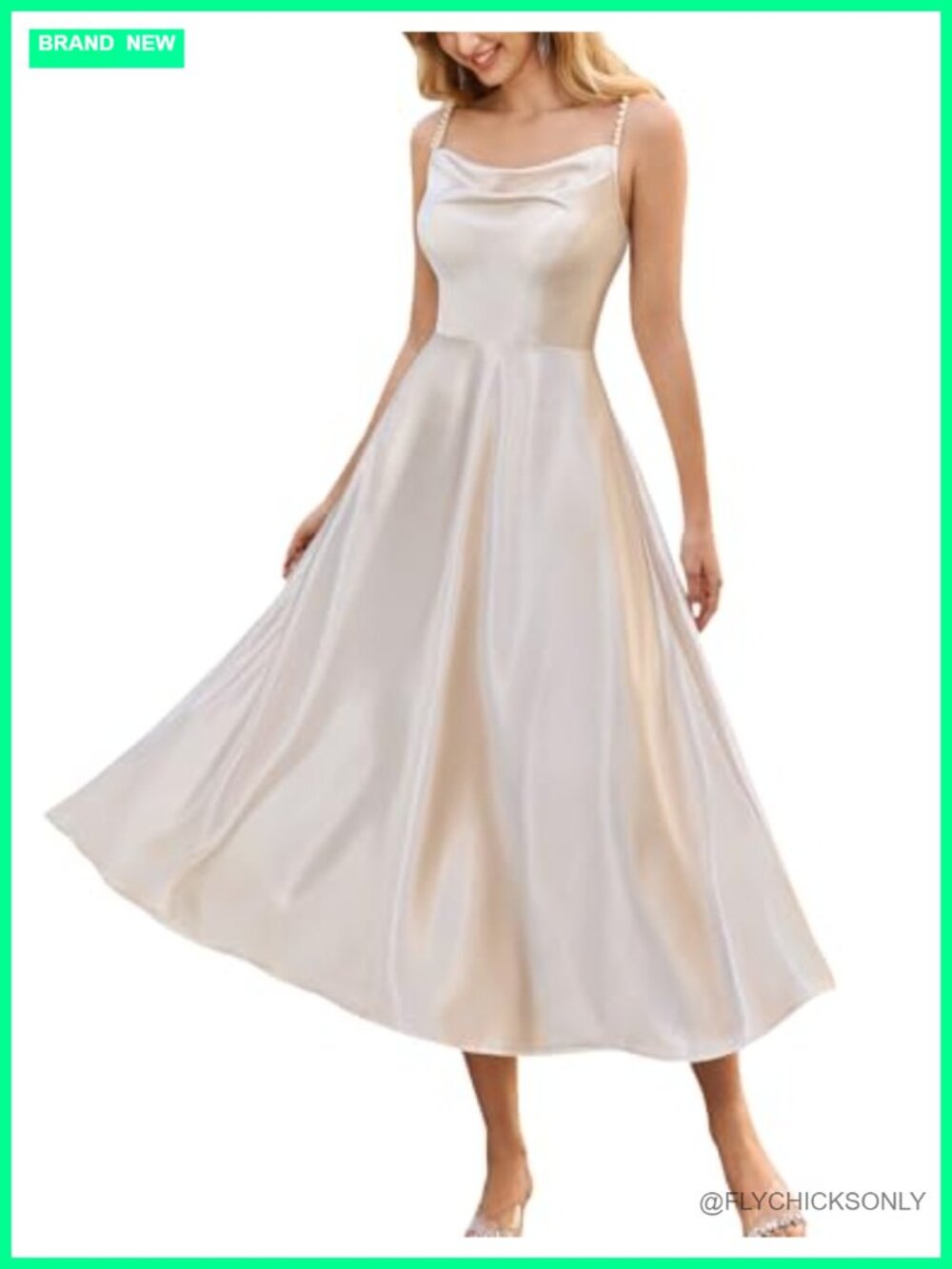 Satin Chiffon Maxi Formal Evening Dress